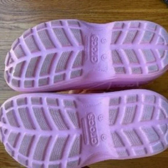 Crocs Kids Light Pink Rain Boots with Handles-Girls Size 12 - Picture 9 of 10